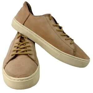 TOMS Leather Lace Up Shoes Women's Size 6.5 Casual Comfort Tan Soft Leather